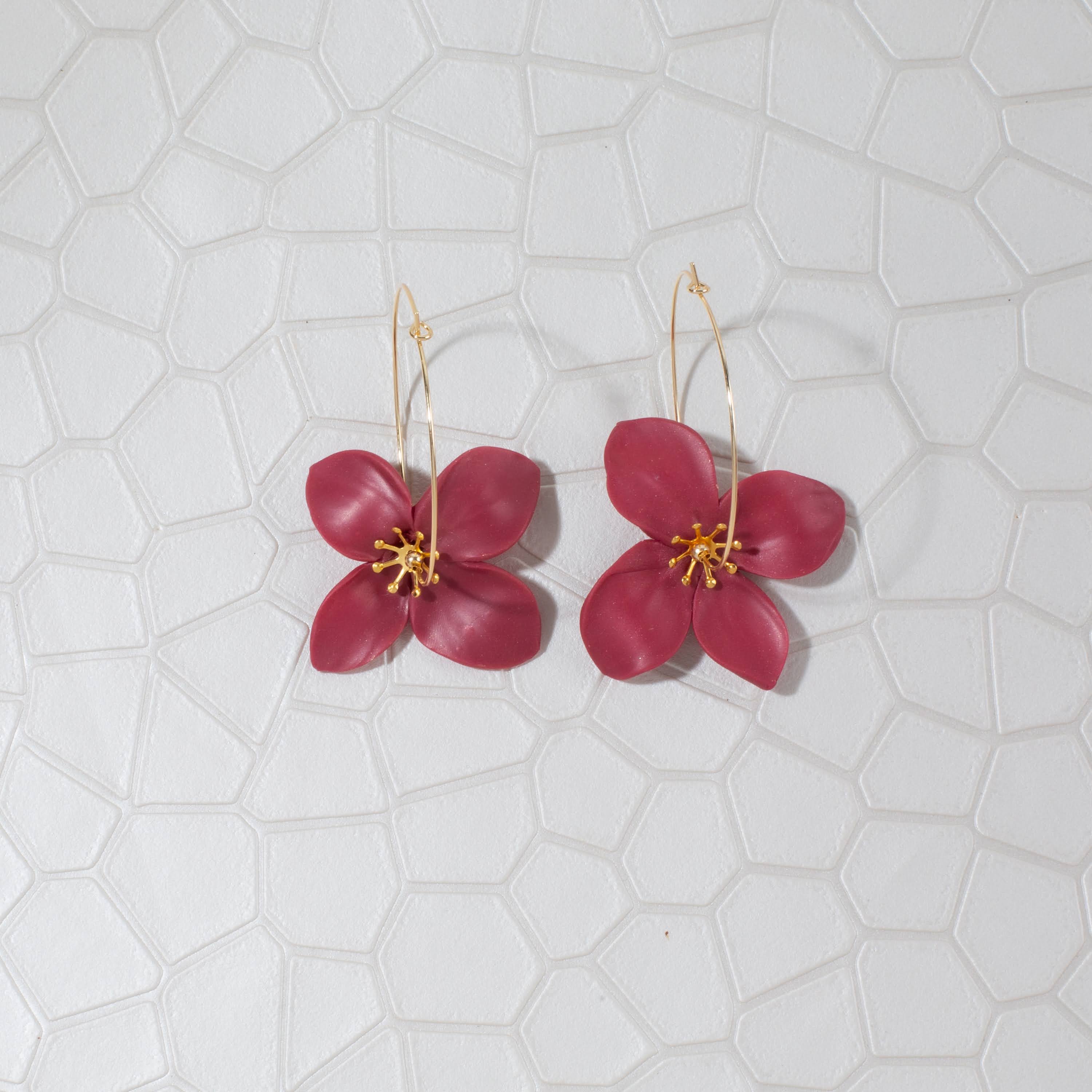 Chatham Flower Hoop Earring