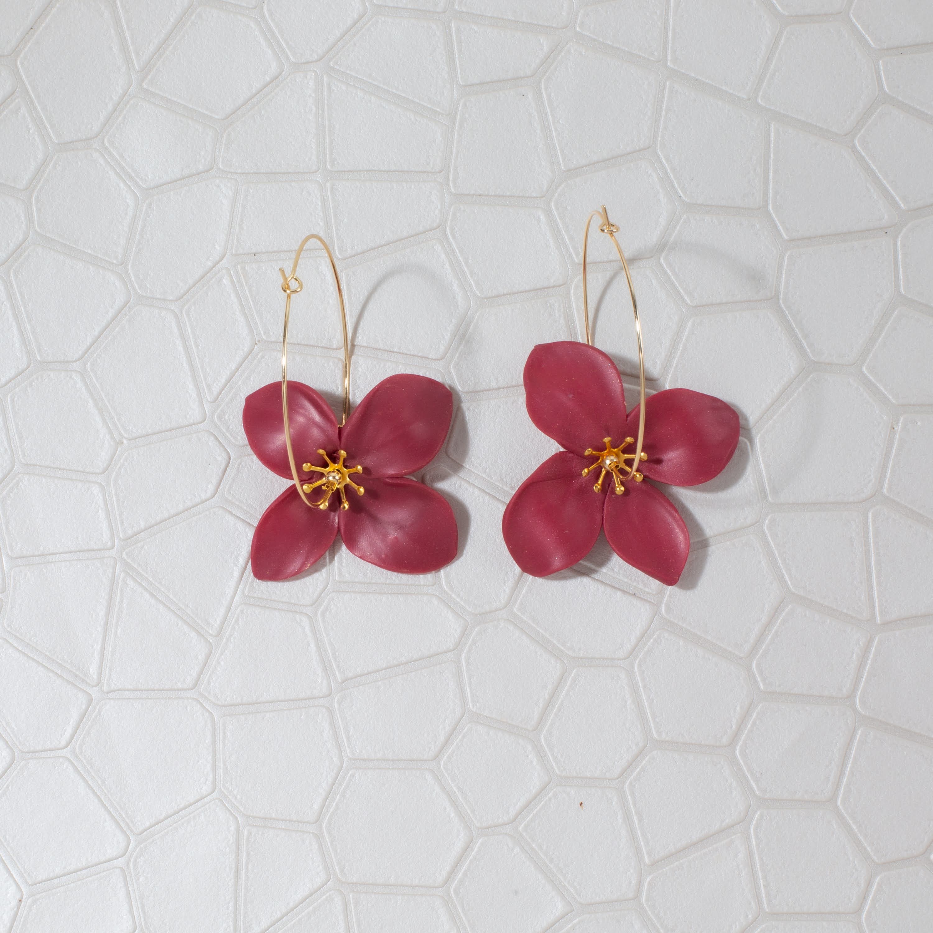 Chatham Flower Hoop Earring