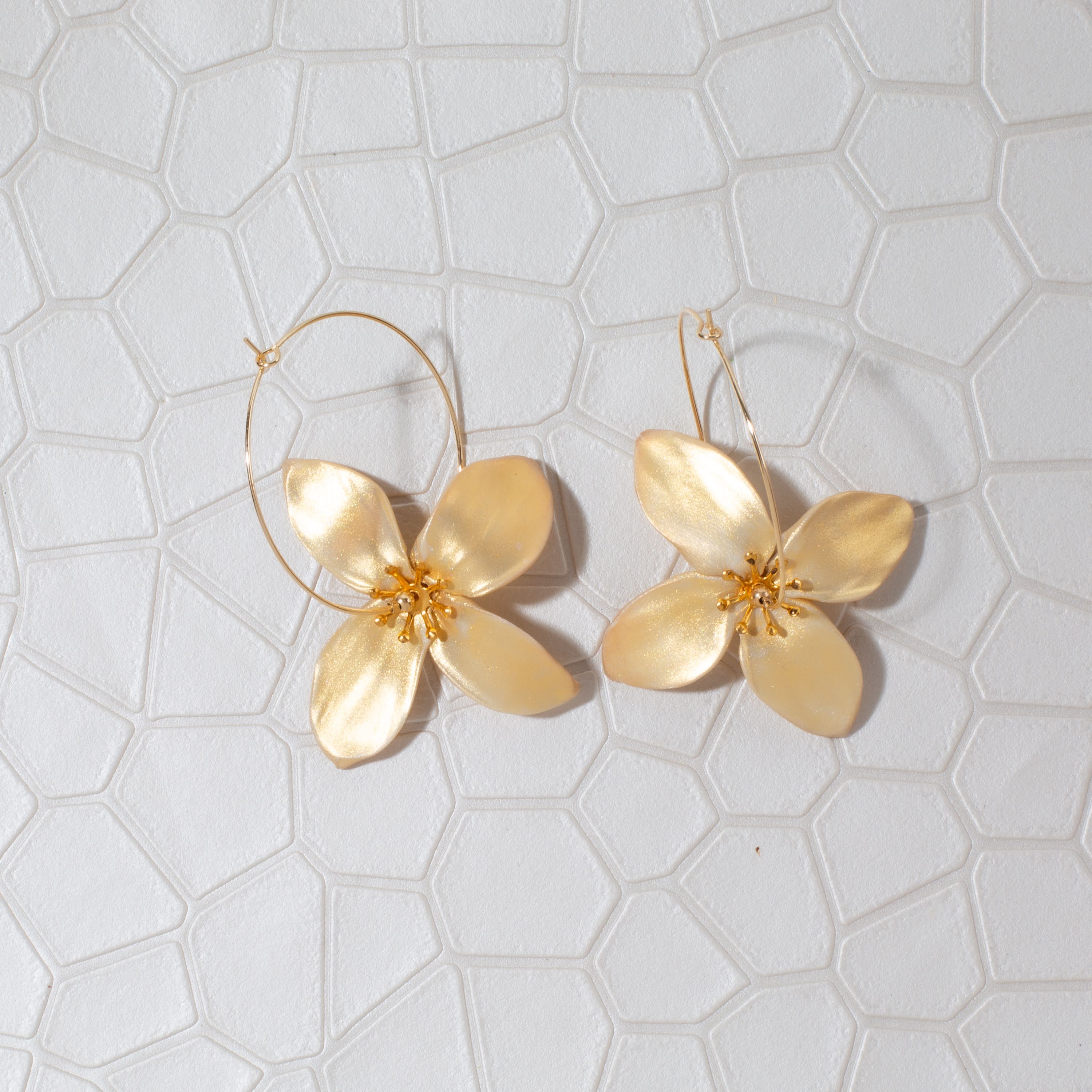 Chatham Flower Hoop Earring