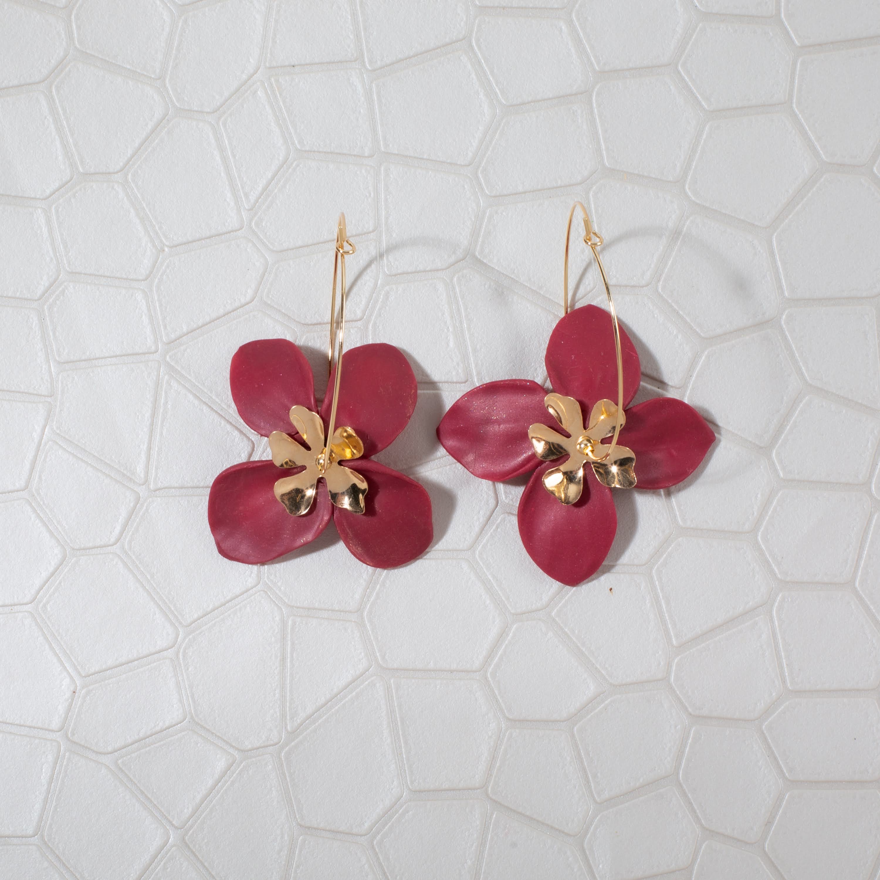 Chatham Flower Hoop Earring