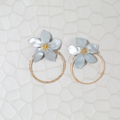 Amalia Floral Gold Hoop Statement Earring