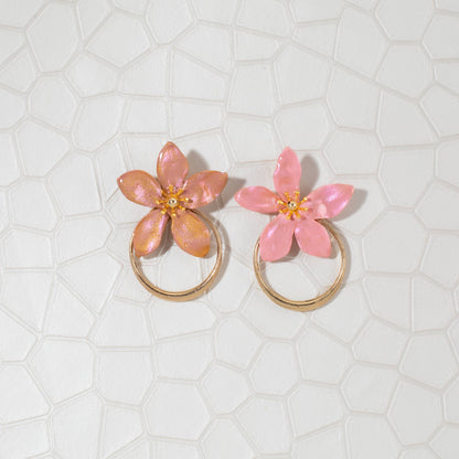 Amalia Floral Gold Hoop Statement Earring