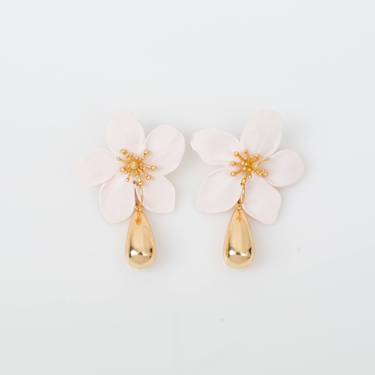Reverie Golden Teardrop Floral Earrings
