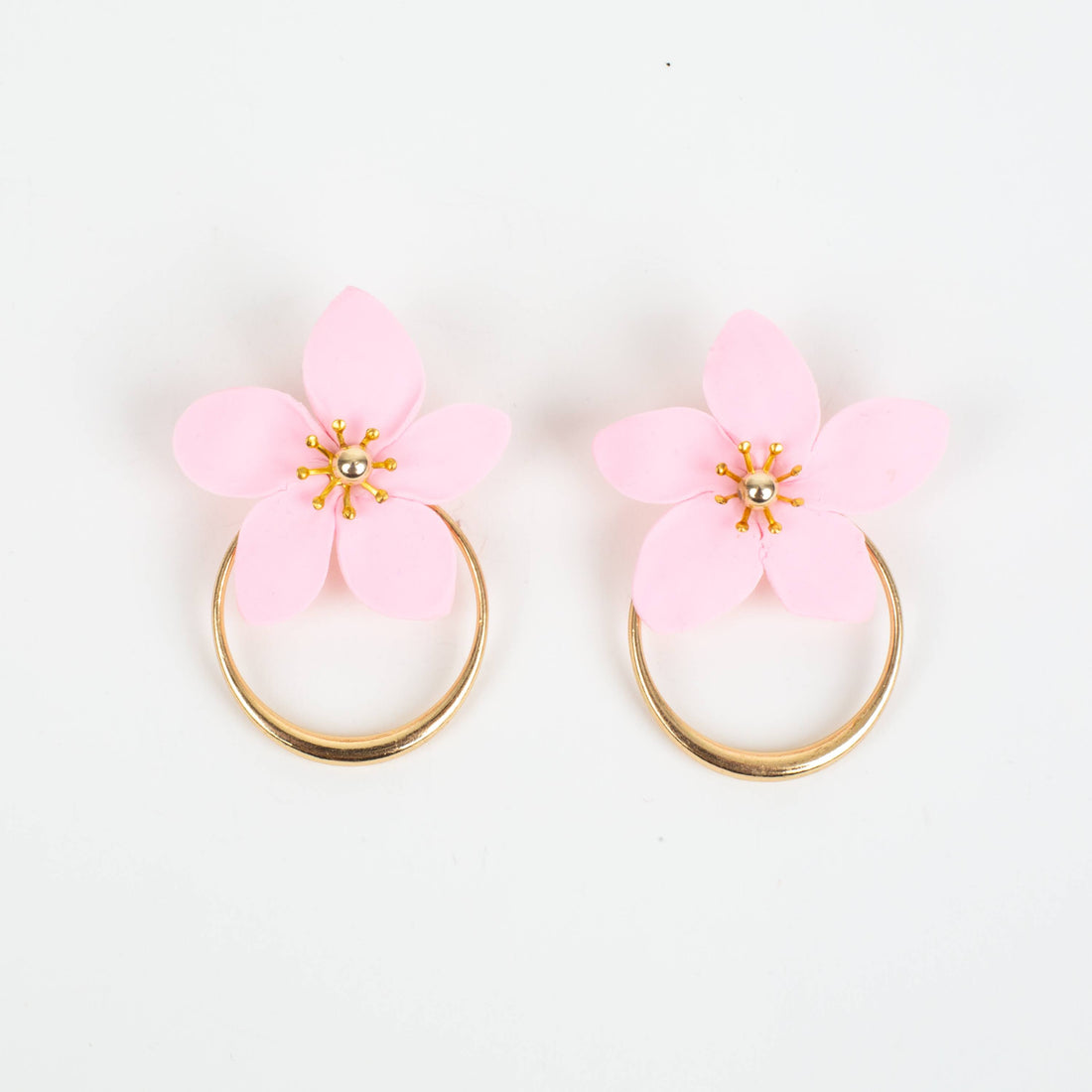 Amalia Floral Gold Hoop Statement Earring