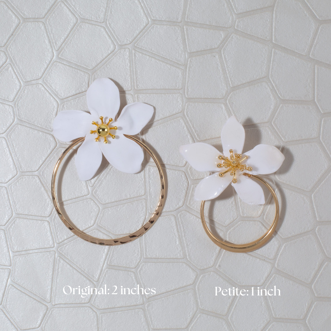 Amalia Floral Gold Hoop Statement Earring