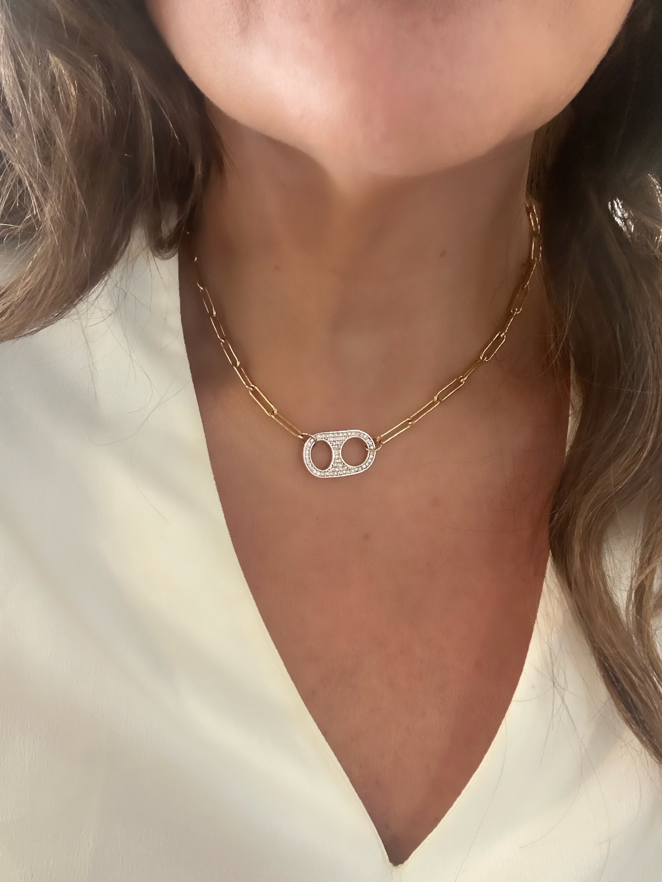 Noelle Pave Soda Tab Necklace