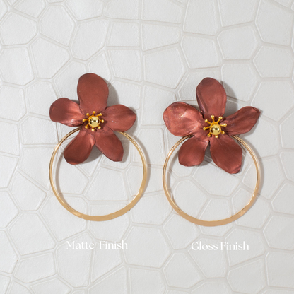 Amalia Floral Gold Hoop Statement Earring