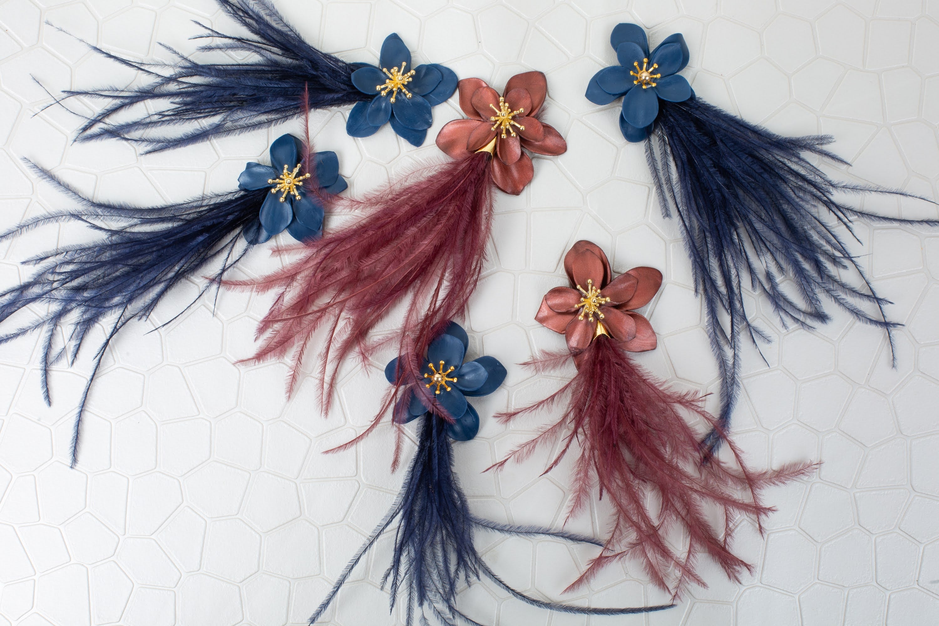 Gardiner Floral Feather Statement Earring