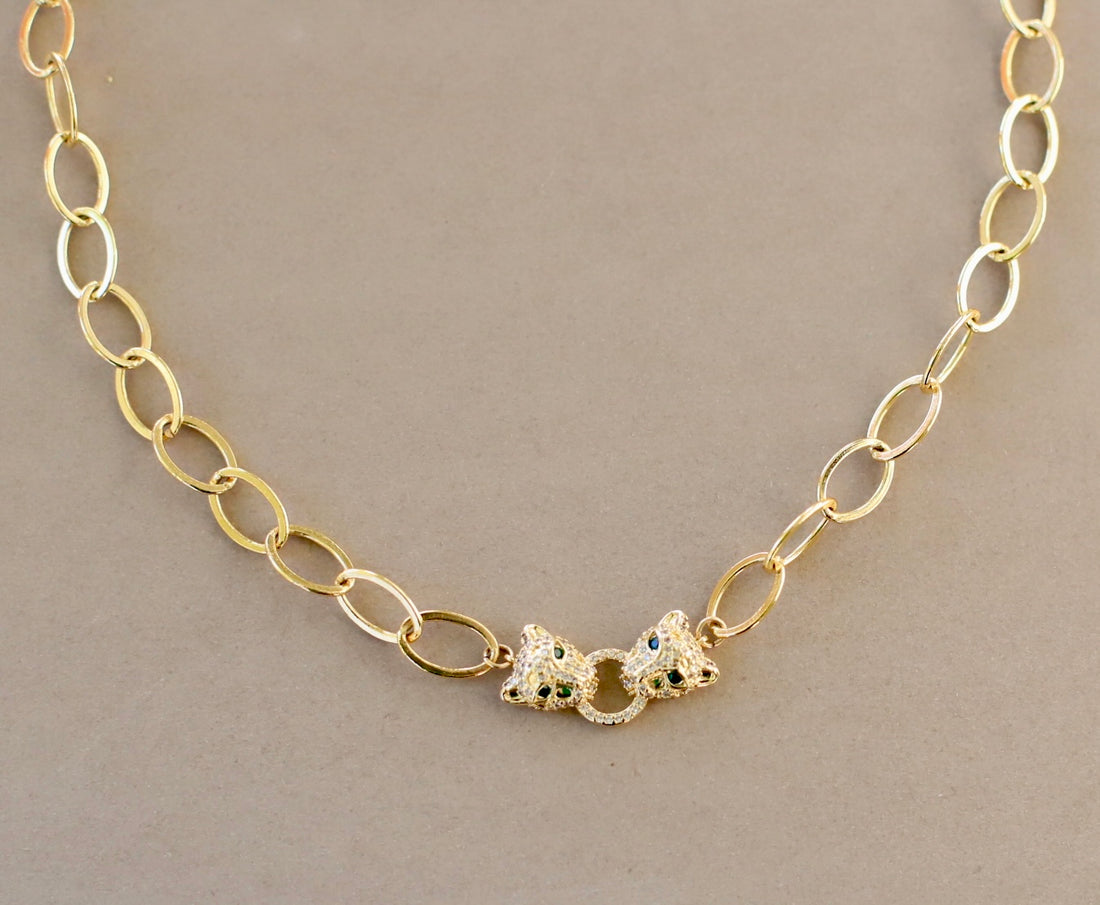 Feline Chain Link Necklace