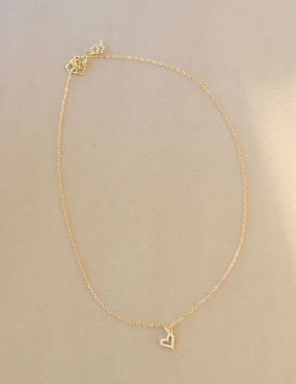 Petite Pave Heart Pendant Necklace