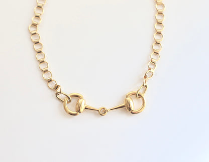 Horsebit Chain Statement Necklace