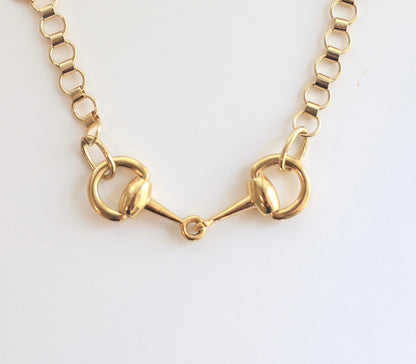 Horsebit Chain Statement Necklace