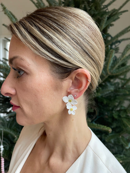Paperwhite Double Drop Charleston Flower Earring