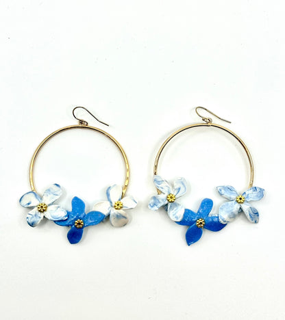 Nantucket Flower Gold Hoop