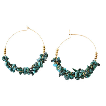 Moorea Gemstone  Hoop Earring