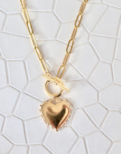 Load image into Gallery viewer, Dotted Heart Toggle Statement Necklace
