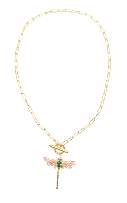 Dragonfly Statement Toggle Necklace