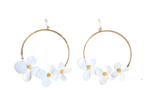 Load image into Gallery viewer, Nantucket Flower Gold Hoop - Summer Whites
