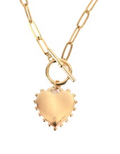 Load image into Gallery viewer, Dotted Heart Toggle Statement Necklace
